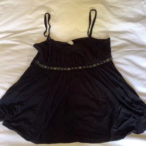 Black tank top with beaded detailing